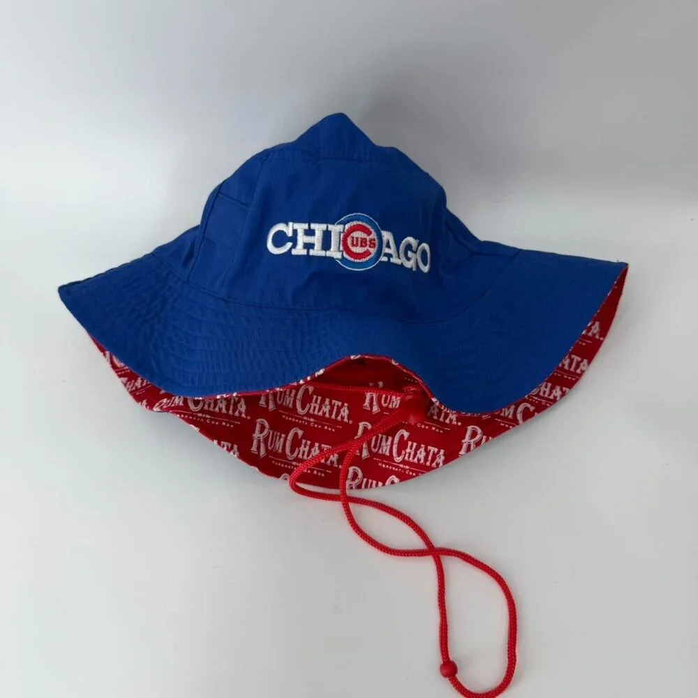 Chicago Cubs Bucket Hat Melonwear Rum Chata Blue Red Drawstring NL Baseball